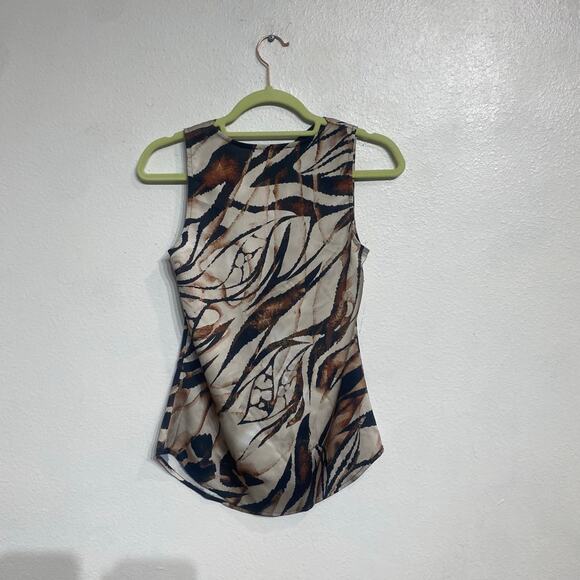 Adrienne Landau Spice Tiger Print Sleeveless Blouse Sz s - Picture 8 of 10